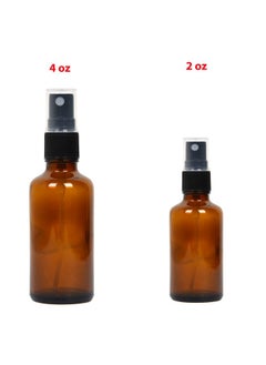 12 Pack Empty Amber Glass Spray Bottles 6 Pack 4 Ounce And 6 Pack 2 Ounce Refillable Containers For Essential Oils Cleaning Products Durable Black Trigger Sprayer Fine Mist And Stream - pzsku/ZA80B59CF1A1513A58EE5Z/45/_/1707976613/3fe07d7c-cf0e-4303-a7f4-246e842b83d4