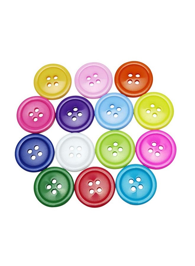 شينكو كرافت مزيج اللون البلاستيك الراتنج دائرة كبيرة زر 4 ثقوب DIY بها بنفسك الخياطة الحرفية 3/4 "(20 مللي متر) 100 قطعة (مزيج 3/4"(20 مللي متر)) - Image 1