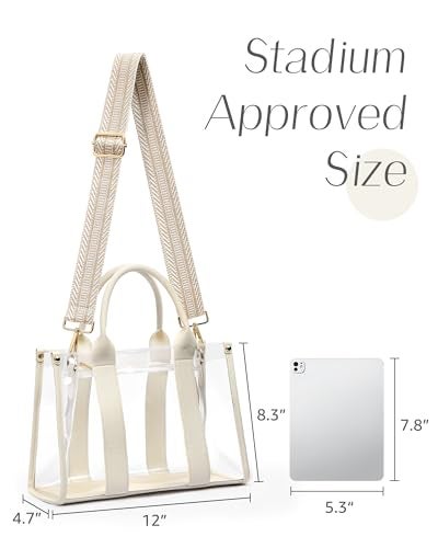 BS-VOG Clear Tote Bags for Women, Clear Bag for Stadium Events with Adjustable Straps, Handbag Purse for Sports Concert Work - Image 5