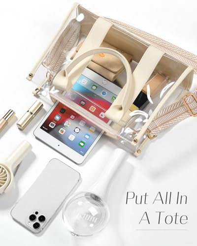 BS-VOG Clear Tote Bags for Women, Clear Bag for Stadium Events with Adjustable Straps, Handbag Purse for Sports Concert Work - Image 3