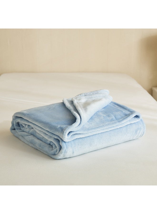 Home Box بطانية أطفال توأم ميكرو فلانيل - أزرق فاتح - Image 1