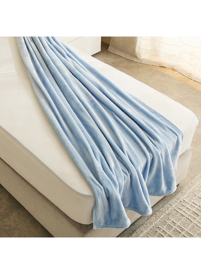 Home Box بطانية أطفال توأم ميكرو فلانيل - أزرق فاتح - Image 4