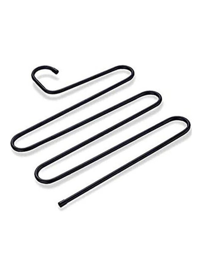 NIBEMINENT Multifunction S-Type Magic Stainless Steel Trousers Hanger Rack Pants Closet Belt Holder 5 Layers Non-Slip Towel Black 35x35cm