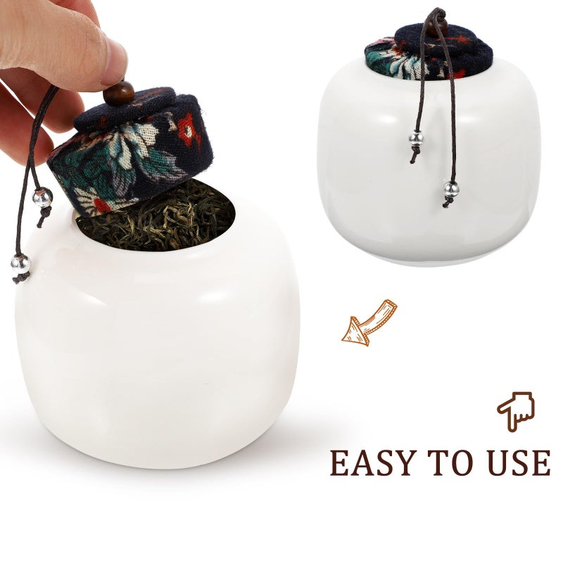 Ceramic Tea Coffee Canister Airtight Seal Storage Jar Small White Kitchen Pantry - Image 4