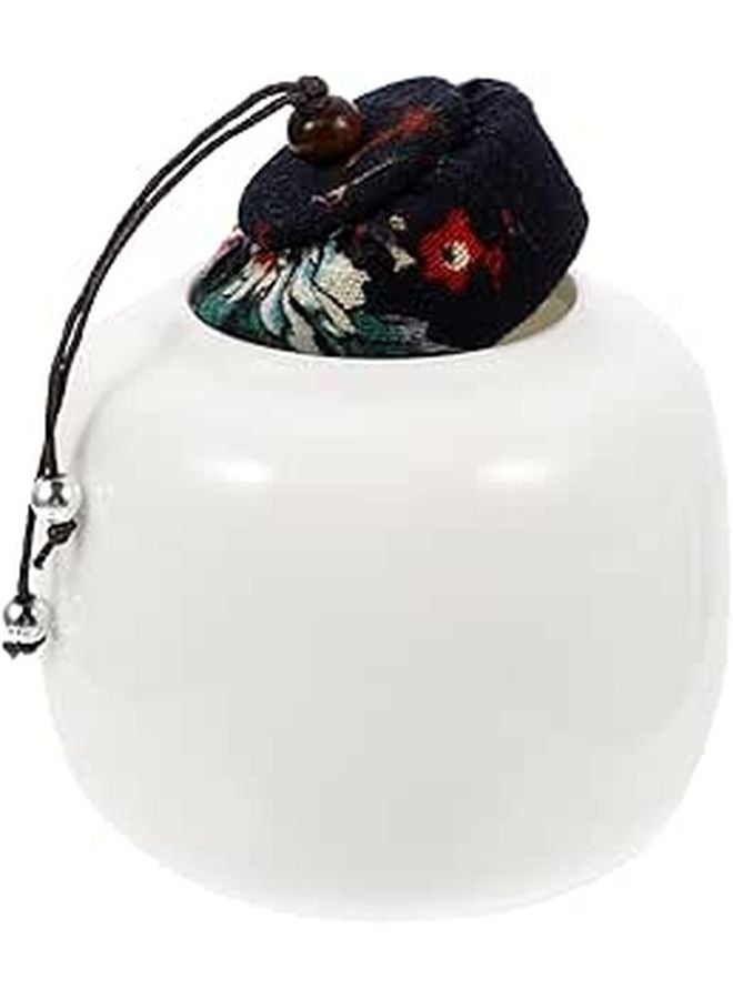 Ceramic Tea Coffee Canister Airtight Seal Storage Jar Small White Kitchen Pantry - Image 1
