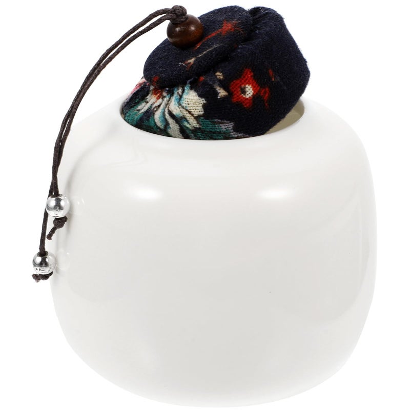 Ceramic Tea Coffee Canister Airtight Seal Storage Jar Small White Kitchen Pantry - Image 2