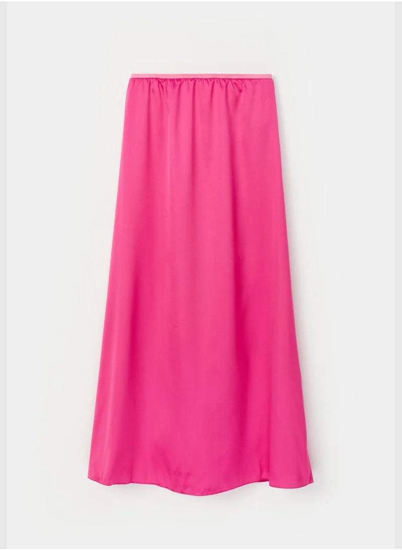 تاتشي ELASTIC WAISTED SATIN SKIRT