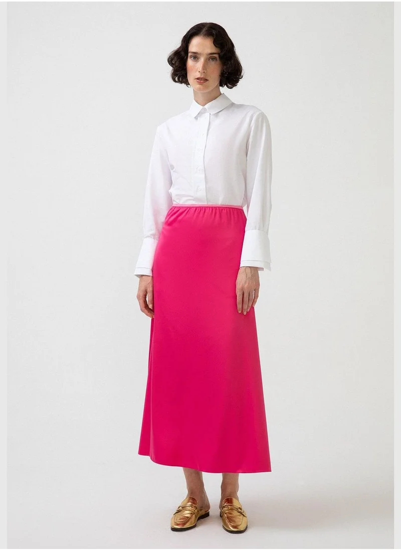 تاتشي ELASTIC WAISTED SATIN SKIRT