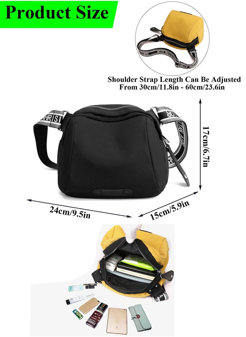 Qiccijoo - Qiccijoo Crossbody Bags for Women, Fashion Shoulder Bags with Adjustable Shoulder Strap,Women Lightweight Resistant Purse with Zipper Pocket(Black) - Image 1