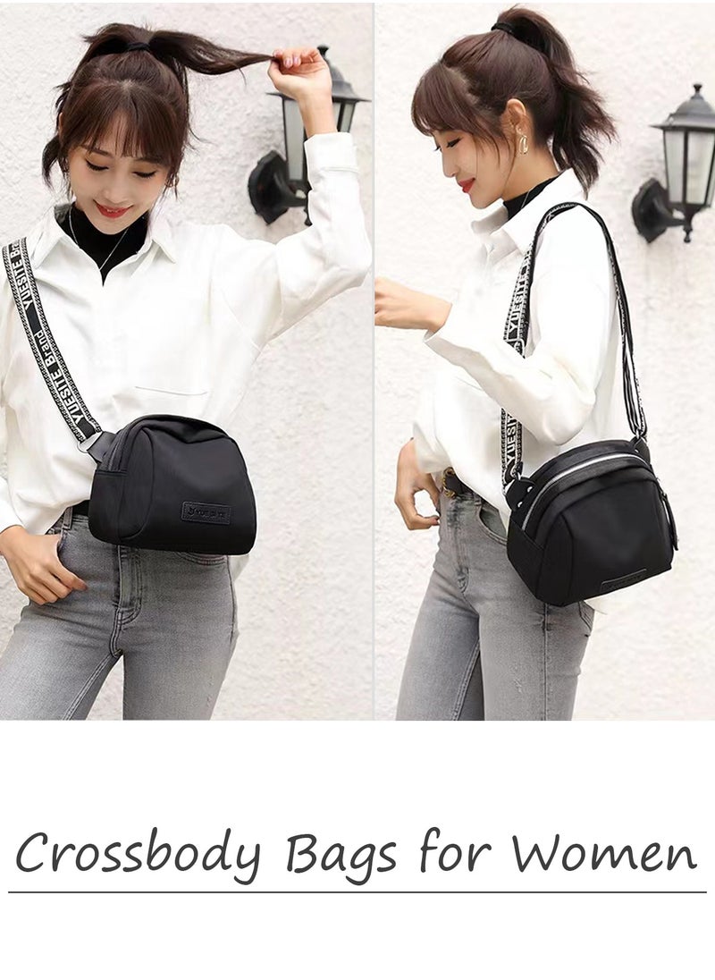 Qiccijoo - Qiccijoo Crossbody Bags for Women, Fashion Shoulder Bags with Adjustable Shoulder Strap,Women Lightweight Resistant Purse with Zipper Pocket(Black) - Image 1