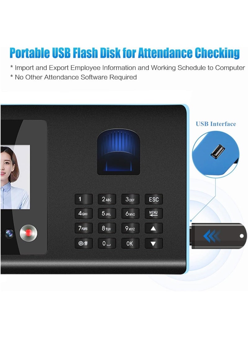 🏢 Advanced Time Attendance System (3-in-1): Face Recognition (Infrared) + Fingerprint + Password - 0.5s Quick Check-in - Employee Schedule Management via USB - Image 5