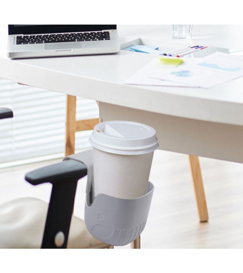 Grey Universal Car Cup Holder Bottle Organizer For Seat Bed Desk Wheelchair - Image 4