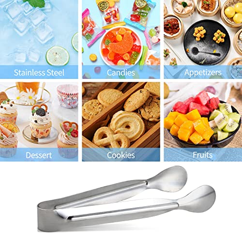 Sunenlyst 18PCS Mini Tongs for Appetizers, 5Inch Serving Tongs, Ice Tong Appetizer Tong, Small Tongs for Serving Food, Kitchen Utensils for Sugar Cubes, Coffee, Charcuterie Board (Silver-18pcs) - Image 5