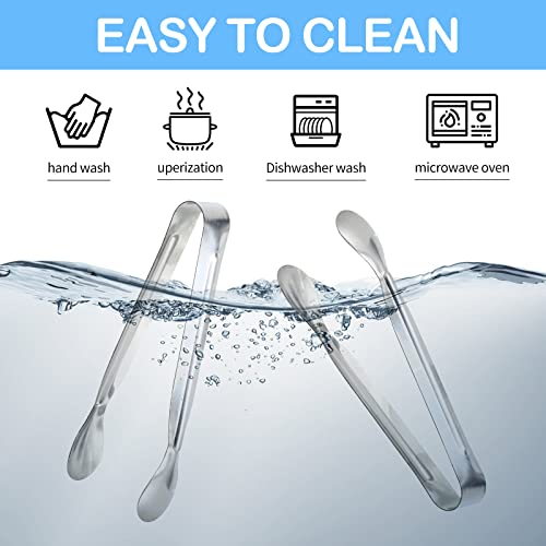 Sunenlyst 18PCS Mini Tongs for Appetizers, 5Inch Serving Tongs, Ice Tong Appetizer Tong, Small Tongs for Serving Food, Kitchen Utensils for Sugar Cubes, Coffee, Charcuterie Board (Silver-18pcs) - Image 4