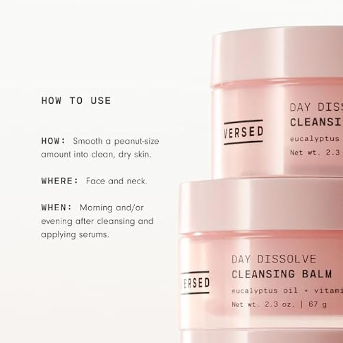 Versed Day Dissolve Cleansing Balm - Makeup Melting Balm Infused with Vitamin E + Eucalyptus Oil to Calm Skin - Oil Based Double Cleanser with Avocado + Jojoba Oil (2.3 oz) - Image 3