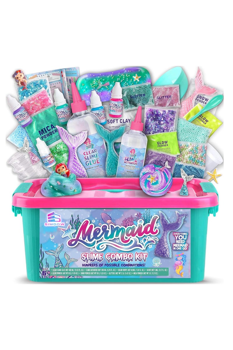 SIMDOW DIY Slime Kit for Kids-Non-Sticky,Soft & Scented to Make Cloud Slime, Foam Slime, Butter Slime, Mermaid Slime & Candy Slime with Charms – Stress Relief Party Favors & Great Gift Idea - Image 1