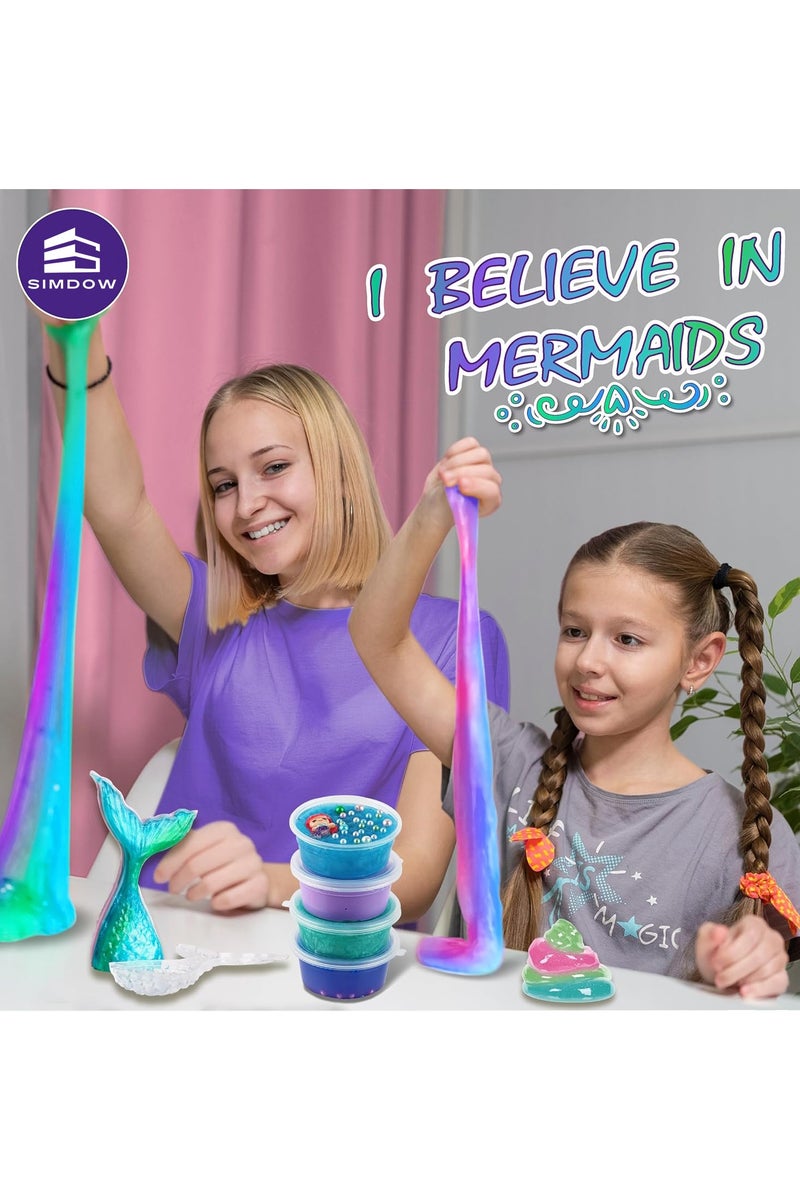 SIMDOW DIY Slime Kit for Kids-Non-Sticky,Soft & Scented to Make Cloud Slime, Foam Slime, Butter Slime, Mermaid Slime & Candy Slime with Charms – Stress Relief Party Favors & Great Gift Idea - Image 4
