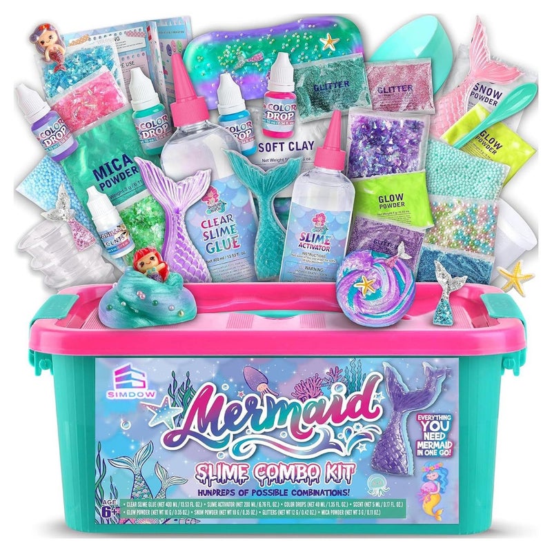 SIMDOW DIY Slime Kit for Kids-Non-Sticky,Soft & Scented to Make Cloud Slime, Foam Slime, Butter Slime, Mermaid Slime & Candy Slime with Charms – Stress Relief Party Favors & Great Gift Idea - Image 1
