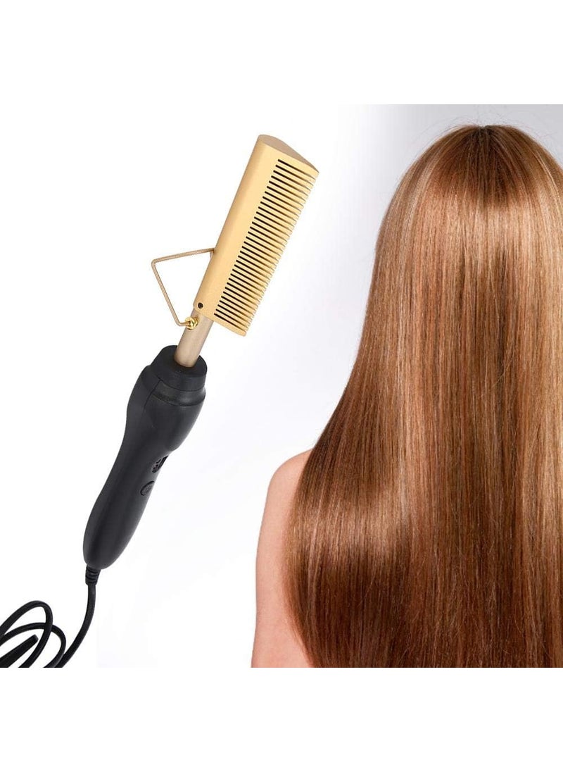 HURRISE - Electric Hot Comb Portable Travel Hair Curler MultiFunctional Hot Comb for Straightening Hair Static Curling Iron For Hair Rollers 3 Levels Temperature Setting Uk - Image 1