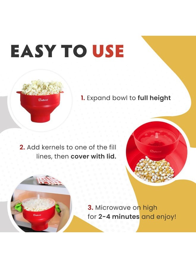Salbree The Original Microwave Popcorn Popper, Silicone Popcorn Maker, Collapsible Microwavable Bowl - Hot Air Popper - No Oil Required - The Most Colors Available (Aqua) - Image 3