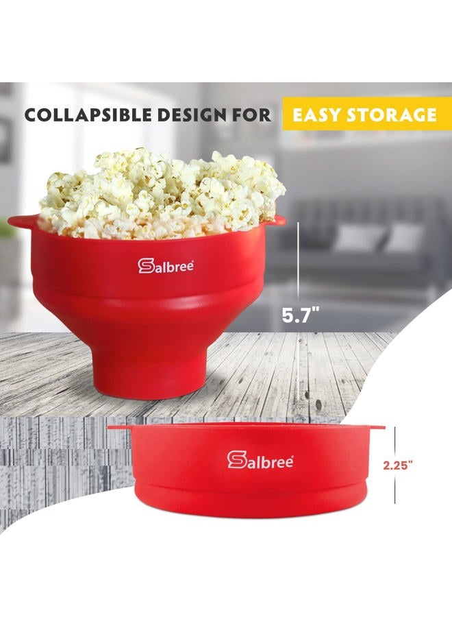 Salbree The Original Microwave Popcorn Popper, Silicone Popcorn Maker, Collapsible Microwavable Bowl - Hot Air Popper - No Oil Required - The Most Colors Available (Aqua) - Image 4