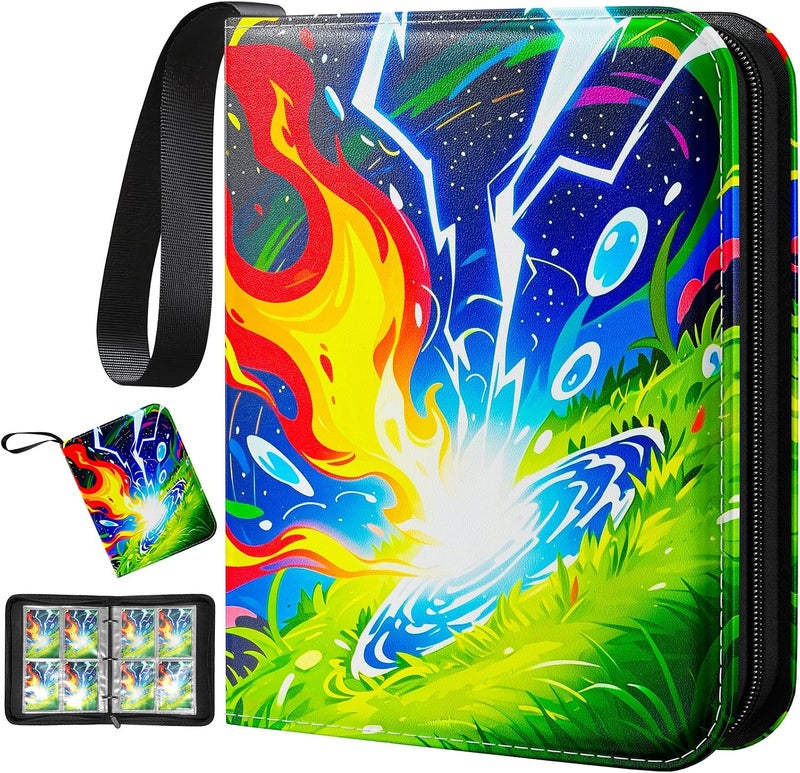 Woorhive Trading Card Binder,4 Pocket Card Collection Binder with 50 Removable Sleeves Can Hold 400 Cards, Waterproof Card Holder for Sports Cards,MTG,TCG,Game Cards,Gifts for Boys  Girls - Image 1