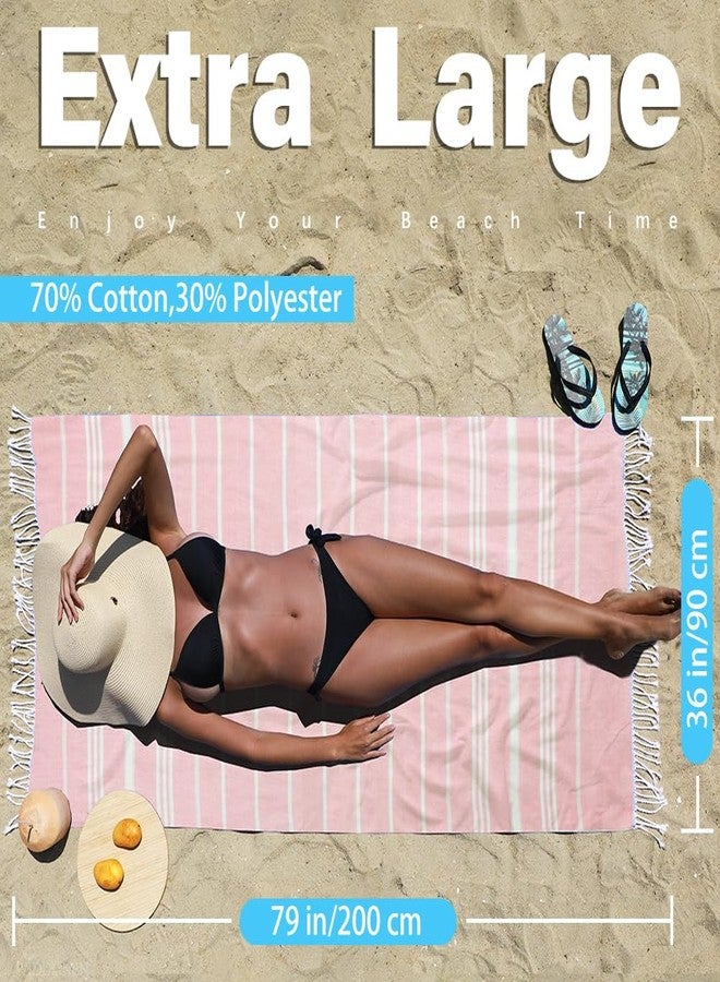 Widdonen Thin Turkish Beach Towel Lightweight Quick Dry Absorbent Cotton Bathroom Bath Pool Swim Towels Extra Large Oversized Sand Free Beach Accessories Essentials Cloud Gifts for Adult - Image 5