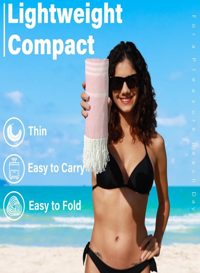 Widdonen Thin Turkish Beach Towel Lightweight Quick Dry Absorbent Cotton Bathroom Bath Pool Swim Towels Extra Large Oversized Sand Free Beach Accessories Essentials Cloud Gifts for Adult - Image 2