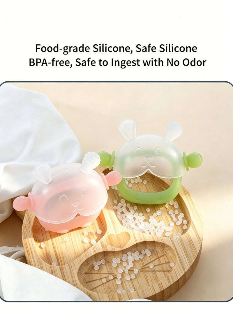 Amanli Baby Teether Toys ,Teething Toys, Food Grade Silicone Baby Teething Toys, Organic Teether, Soft and Safe to Chew, Pain Relief for Babies, Soothing Chew Toys, Boilable Liquid Silicone Toys, Suitable for Little Boys and Little Girls (Green) - Image 3