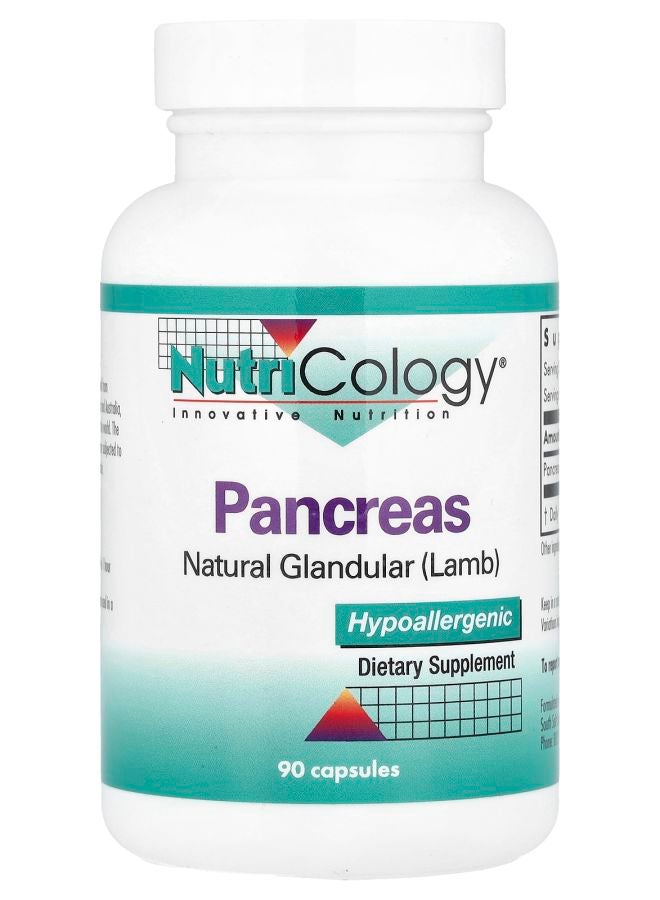 Nutricology Pancreas Natural Glandular (Lamb) 425 mg 90 Capsules - Image 1