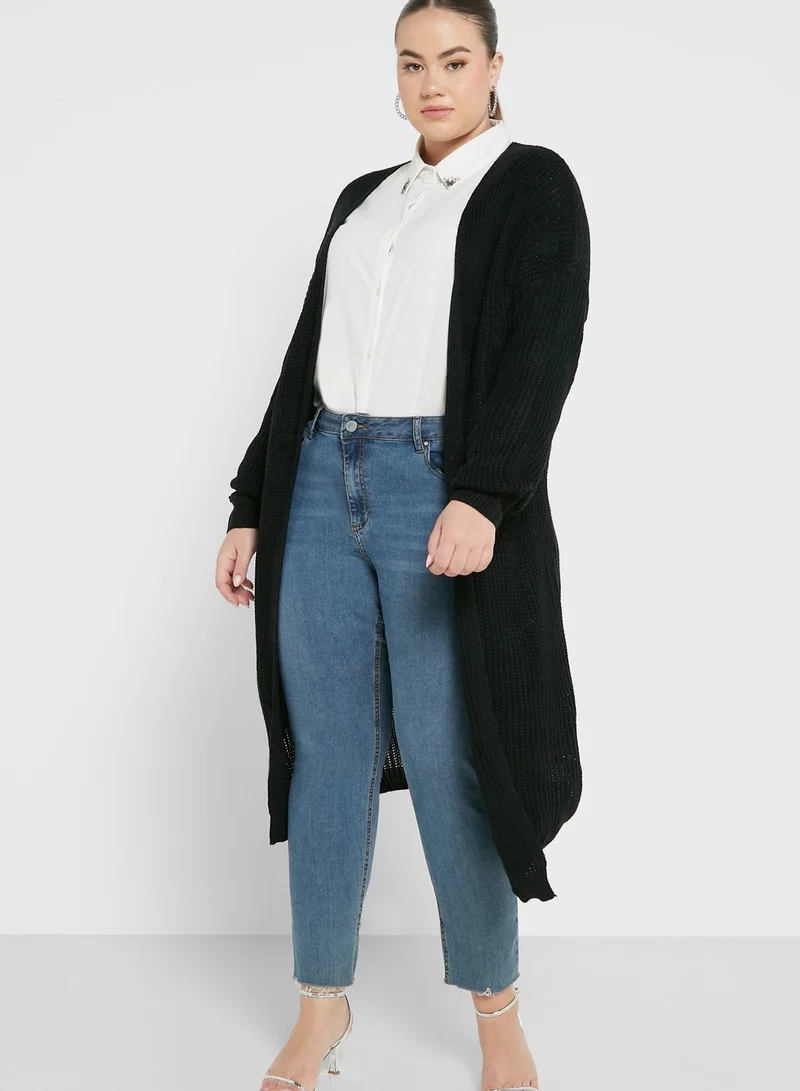 Ella Plus Longline Balloon Sleeve Cardigan