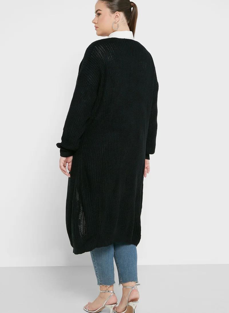 Ella Plus Longline Balloon Sleeve Cardigan