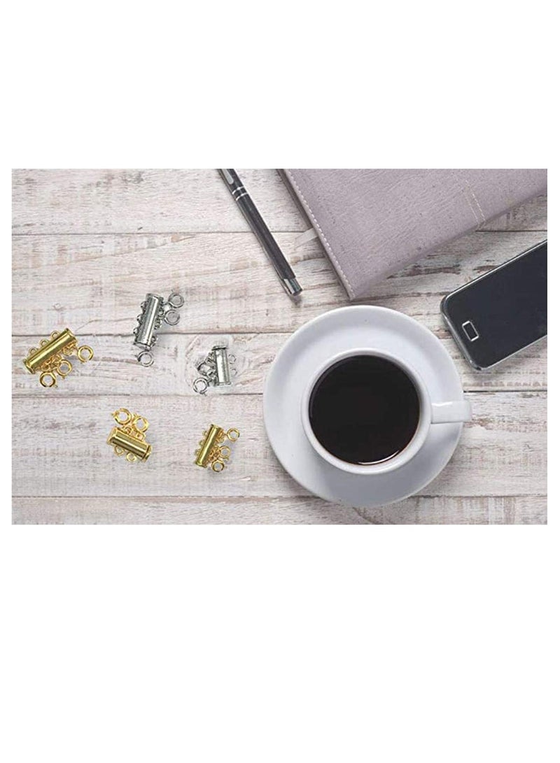 Clasp Lock4 Pieces 2 Size Slide for Layered Necklace Bracelet Connector Slide Magnetic Tube Lock Multi Strands for Layered Bracelet Necklace Jewelry Crafts - Image 4