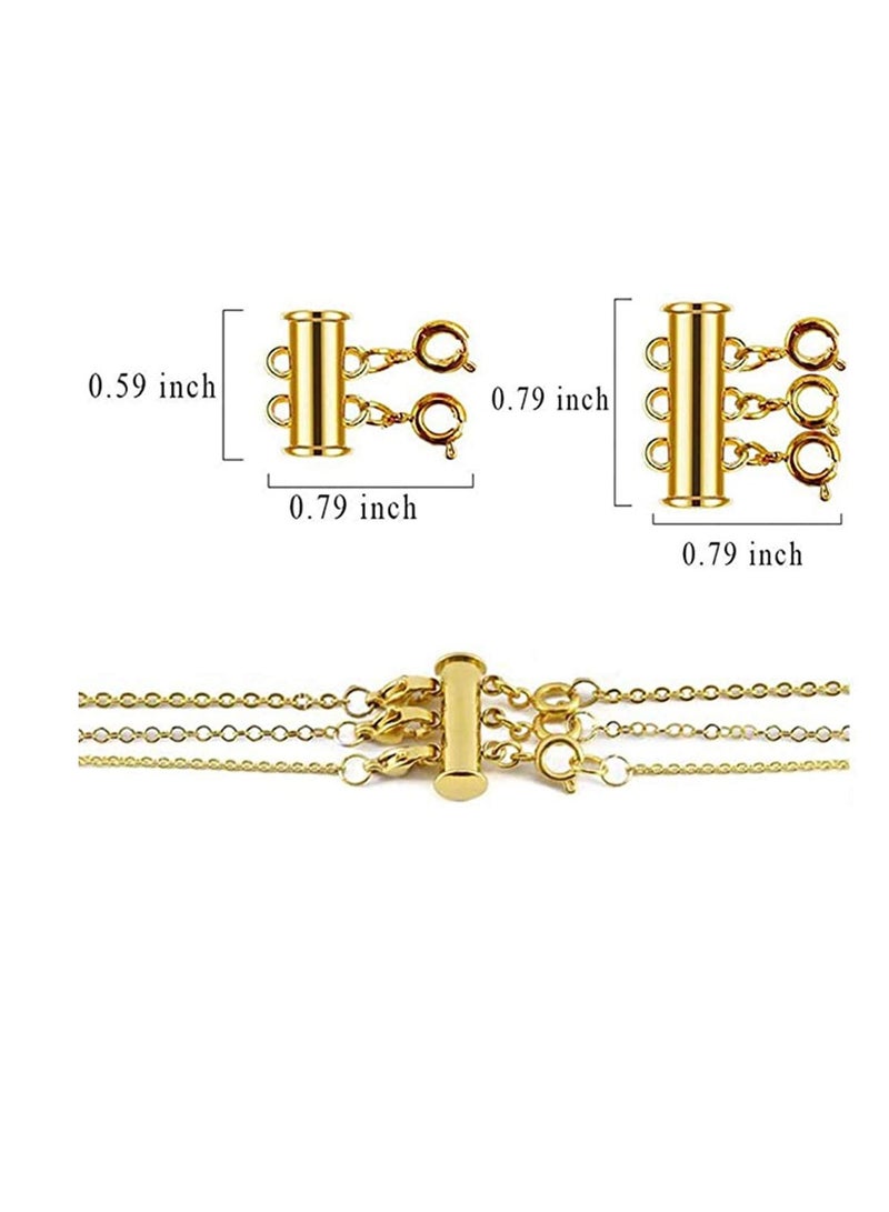 Clasp Lock4 Pieces 2 Size Slide for Layered Necklace Bracelet Connector Slide Magnetic Tube Lock Multi Strands for Layered Bracelet Necklace Jewelry Crafts - Image 5