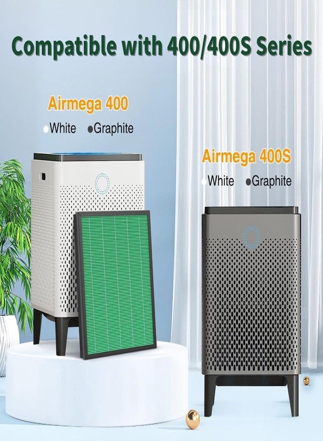 isinlive 400/400S Filter Replacement Compatible with Coway AIRMEGA Max2 400 400S 400(G) 400S(G) Air Purifier, Max2 HEPA Green and Activated Carbon Filter Set, AP-2015-FP, 1 Set - Image 2