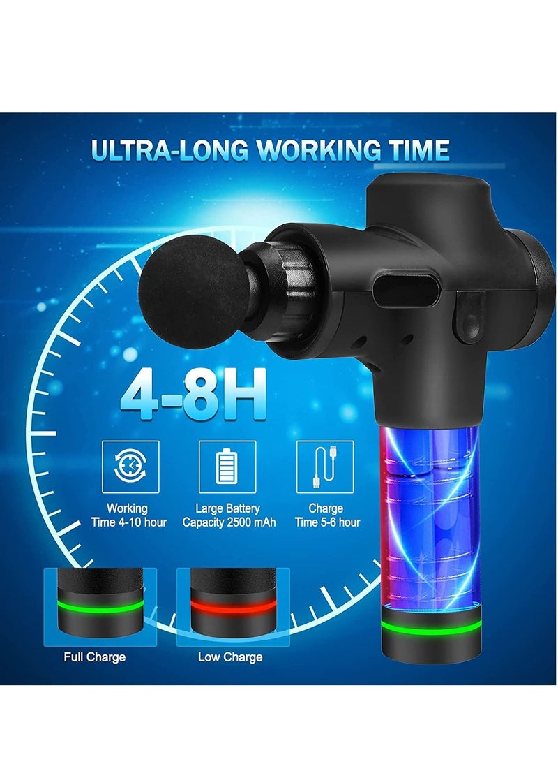 Massage Gun, Deep Tissue Percussion Muscle Massager with 20 Speeds, 8 Heads, LCD Display, Carrying Case, Super Quiet Handheld Electric Body Massager for Muscle Soreness Relief - Image 4