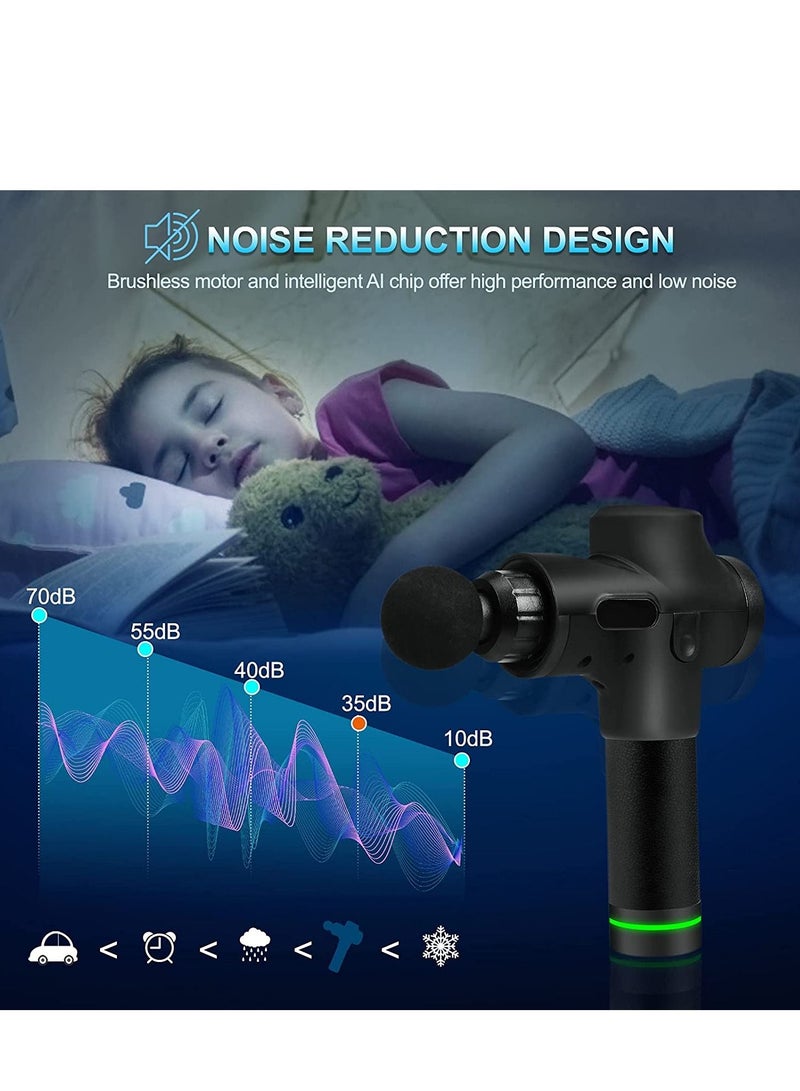 Massage Gun, Deep Tissue Percussion Muscle Massager with 20 Speeds, 8 Heads, LCD Display, Carrying Case, Super Quiet Handheld Electric Body Massager for Muscle Soreness Relief - Image 5