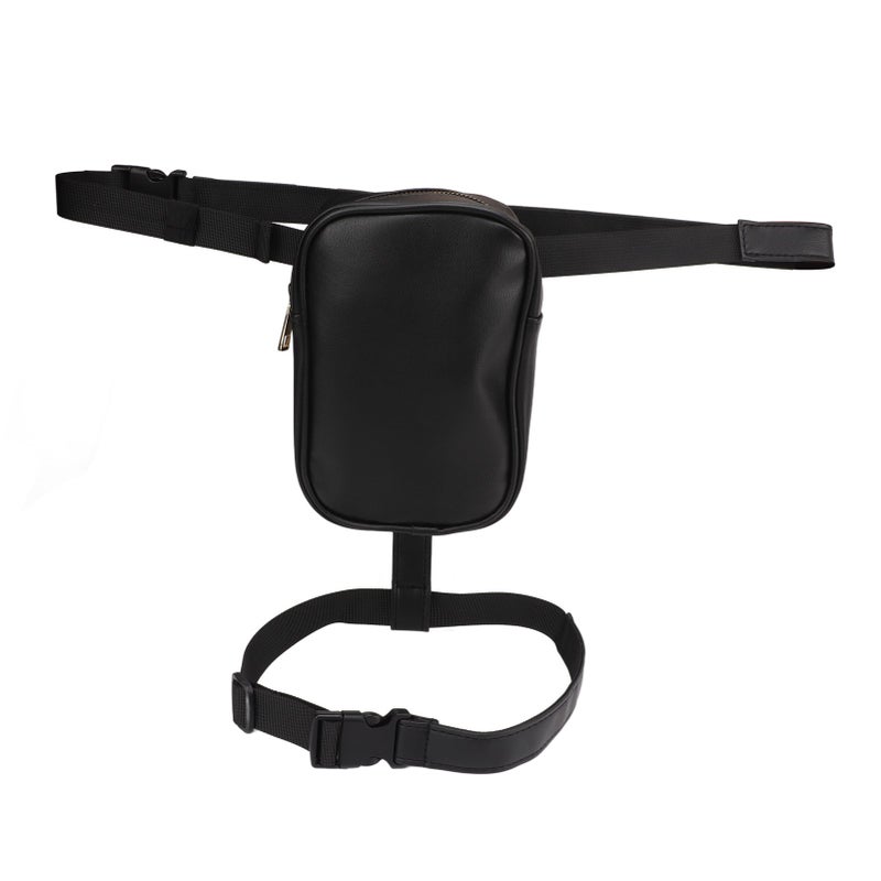 Thigh Harness Leg Bag PU Leather Waterproof Large Capacity Stable Women Thigh Harness Leg Purse for Daily Outdoor Black - Image 1