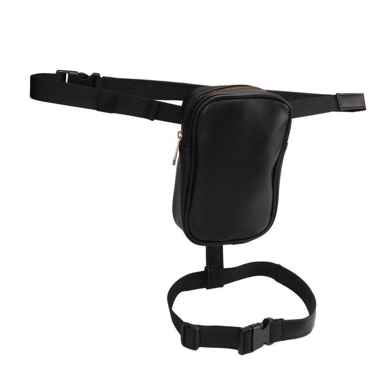 Thigh Harness Leg Bag PU Leather Waterproof Large Capacity Stable Women Thigh Harness Leg Purse for Daily Outdoor Black - Image 2