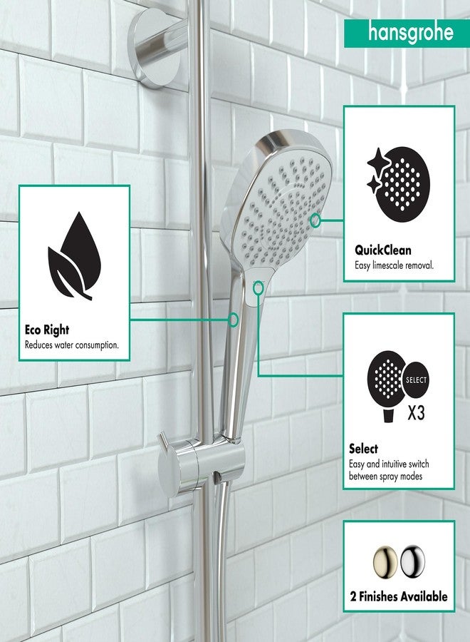 hansgrohe Croma Select E Low Flow 4-inch Handheld Shower Head Modern 3 SoftRain, IntenseRain, Pulsating Massage 04723400, White/Chrome - Image 3