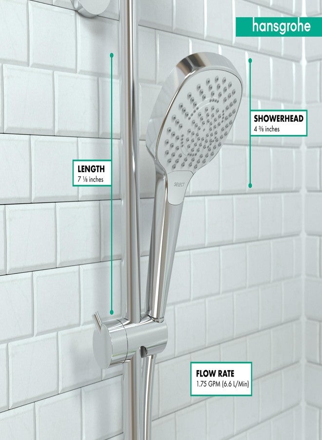 hansgrohe Croma Select E Low Flow 4-inch Handheld Shower Head Modern 3 SoftRain, IntenseRain, Pulsating Massage 04723400, White/Chrome - Image 4