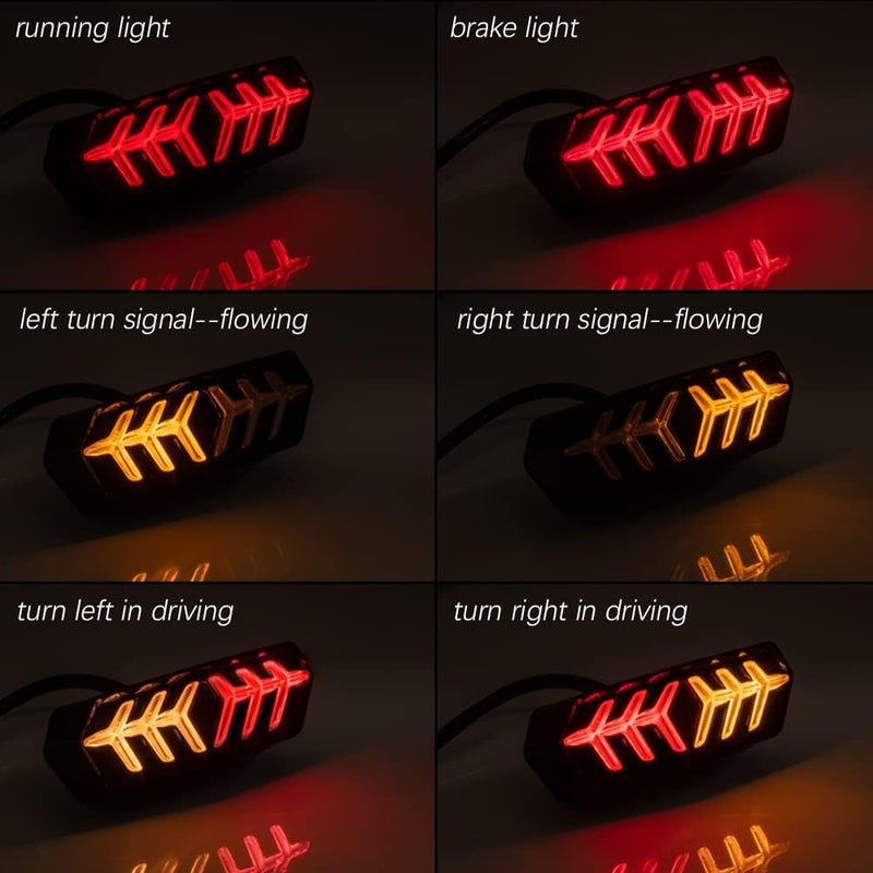 KICRY Tail Light with Turn Signals Led Integrated Motorcycle Brake Taillight Compatible with GROM MSX125/SF CBR650F CTX700 CTX700N(Clear Lens) - Image 3