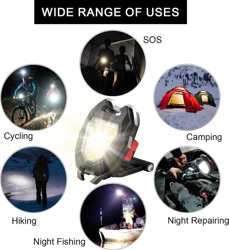SWAMINE swamine Keychain LED Flashlights Rechargeable Flashlights with Lighter Whistles Screwdriver Bottle Opener Magnet Base 800 Lumens COB Light Mode Portable Emergency Light for Outoor Hiking  - Image 3