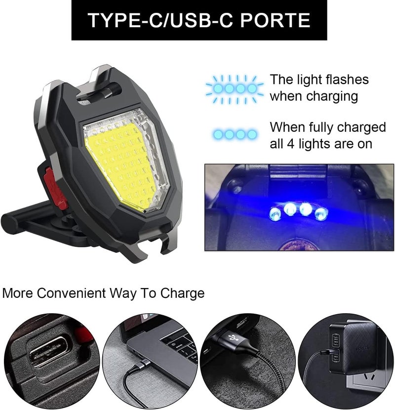 SWAMINE swamine Keychain LED Flashlights Rechargeable Flashlights with Lighter Whistles Screwdriver Bottle Opener Magnet Base 800 Lumens COB Light Mode Portable Emergency Light for Outoor Hiking  - Image 5