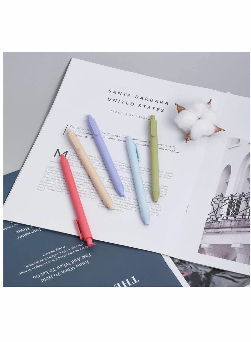 0.5 Gel Pen Multi Color Pen Cute Kawaii Boxed Pen Soft Touch Retractable Gel Ink Pens Fine Point Elegance Colors 5 Pack Colored Ink Smooth Writing Pen for School Office Home Take Notes
