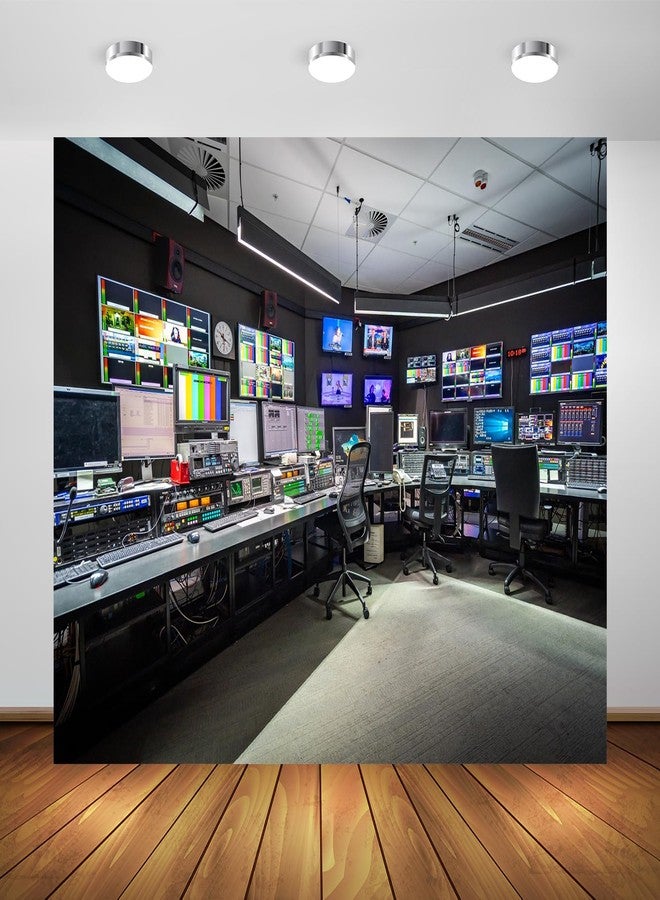 BELECO Fabric News Studio Backdrop Virtual Media Newsroom TV Show Background Broadcast Video YouTube Photoshoot Studio Booth Prop - Image 1
