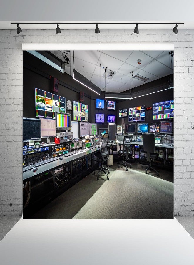 BELECO Fabric News Studio Backdrop Virtual Media Newsroom TV Show Background Broadcast Video YouTube Photoshoot Studio Booth Prop - Image 3