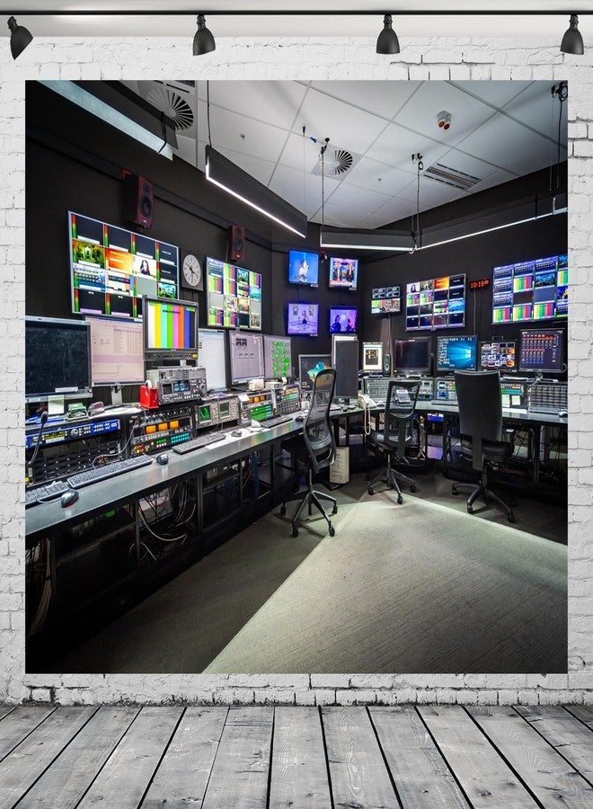 BELECO Fabric News Studio Backdrop Virtual Media Newsroom TV Show Background Broadcast Video YouTube Photoshoot Studio Booth Prop - Image 2