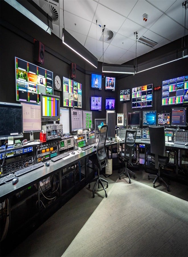 BELECO Fabric News Studio Backdrop Virtual Media Newsroom TV Show Background Broadcast Video YouTube Photoshoot Studio Booth Prop - Image 5