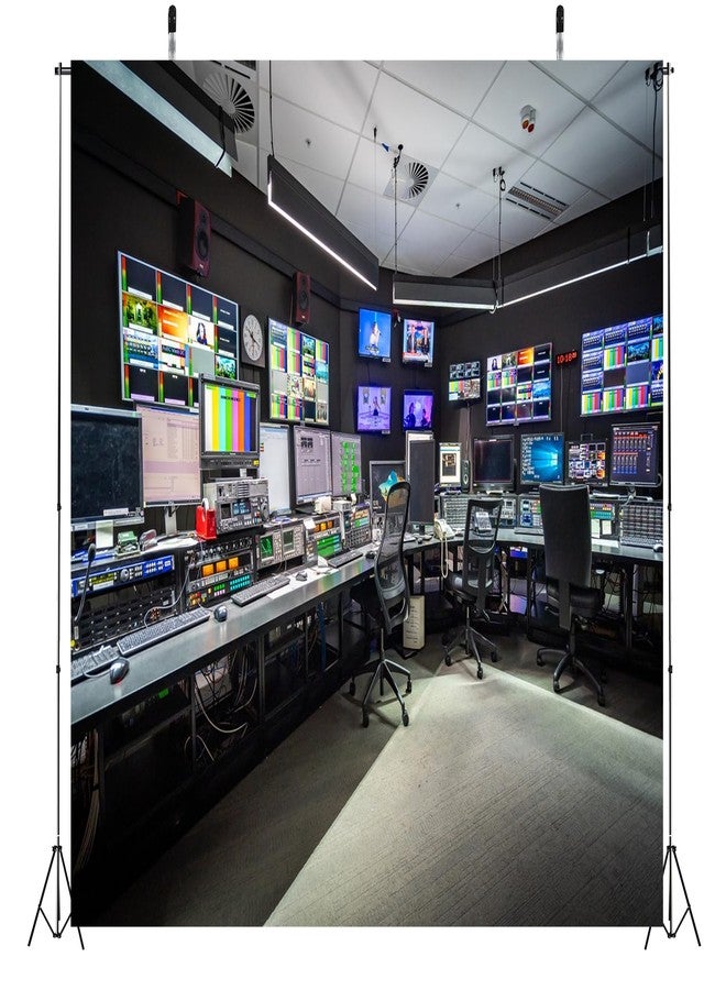 BELECO Fabric News Studio Backdrop Virtual Media Newsroom TV Show Background Broadcast Video YouTube Photoshoot Studio Booth Prop - Image 4